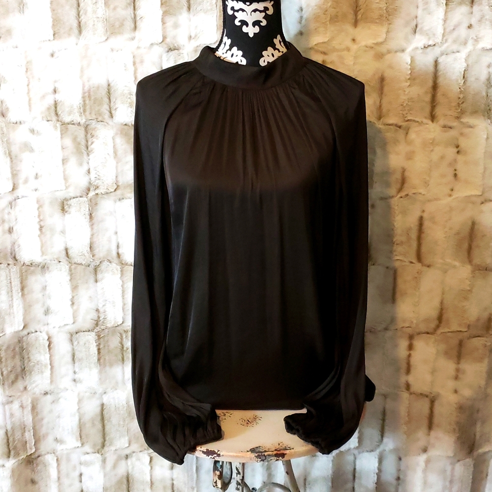 NWOT gap dark chocolate pleated dress blouse-